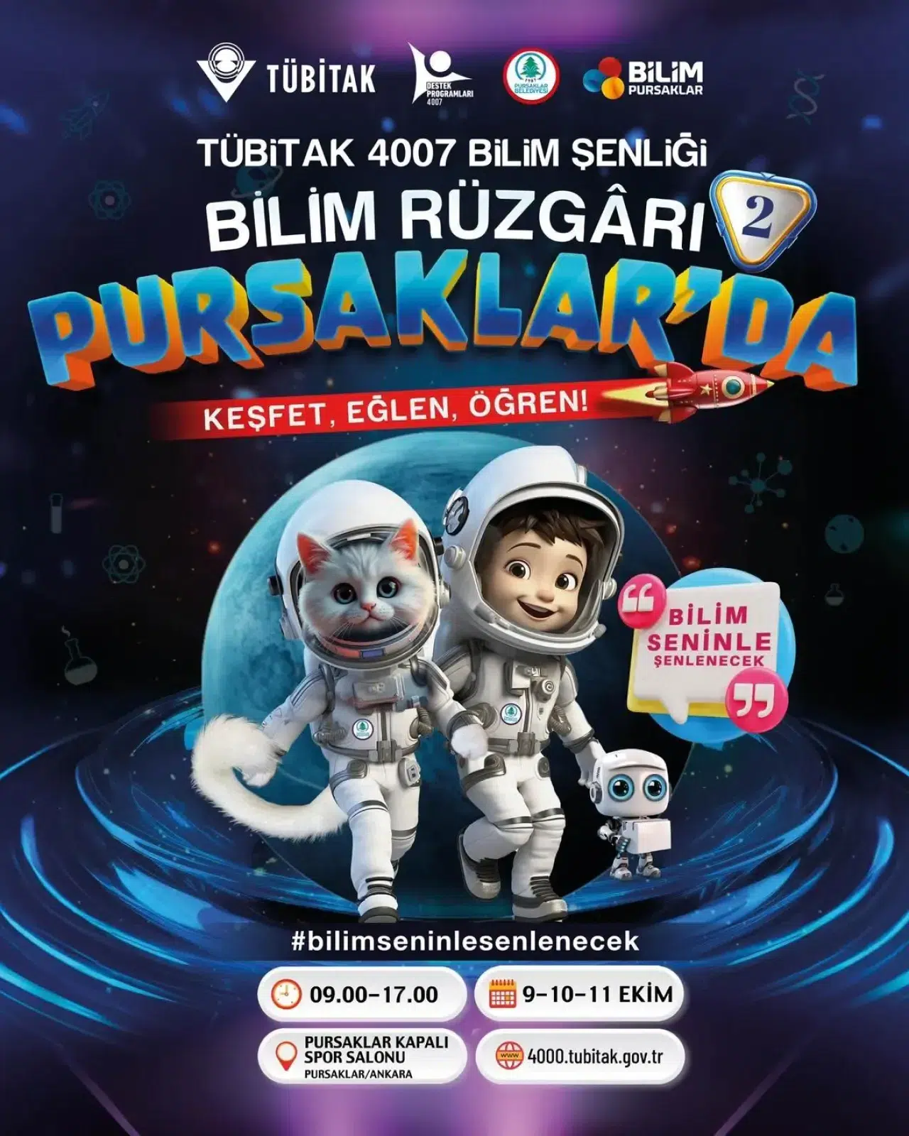 Ankara’da TÜBİTAK 4007 Bilim Şenliği Başlıyor! Bilim ve teknoloji dolu üç gün Pursaklar’da yaşanacak