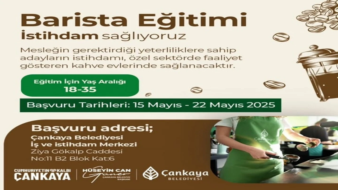 Çankaya Belediyesi’nden Gençlere Müjde: İstihdam Garantili Barista Eğitimi Başladı