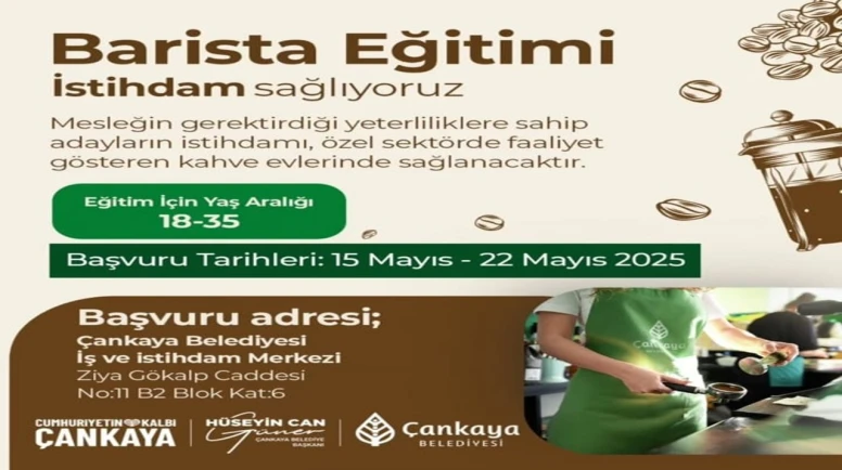 Çankaya Belediyesi’nden Gençlere Müjde: İstihdam Garantili Barista Eğitimi Başladı